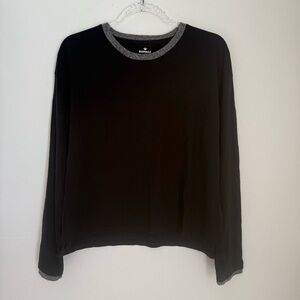 BOMBAS Black Pima Cotton Long-sleeved T-shirt Women’s Size L